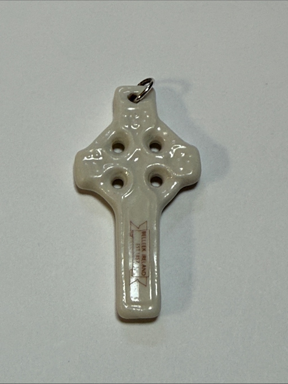 Belleek Ireland Celtic Cross Pendant